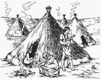 Индейское поселение в Калифорнии