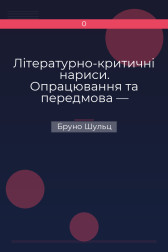 Літературно-критичні нариси. Опрацювання та передмова — Малґожата Кітовська-Лисяк Бруно Шульц