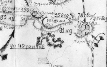 Фрагмент советской штабной карты: