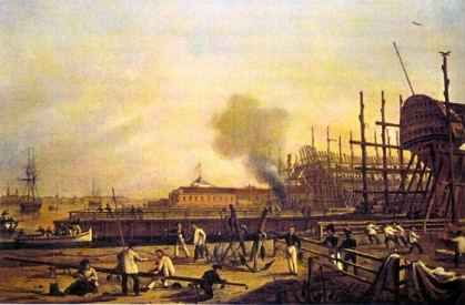 Портовый город с верфью