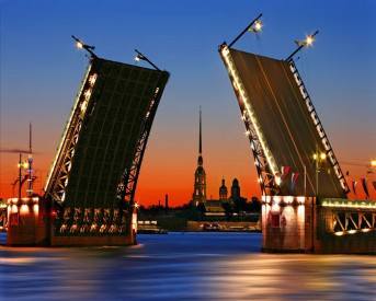 Ленинград. Разводные мосты ночью