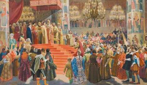 Венчание на царство в Успенском соборе.